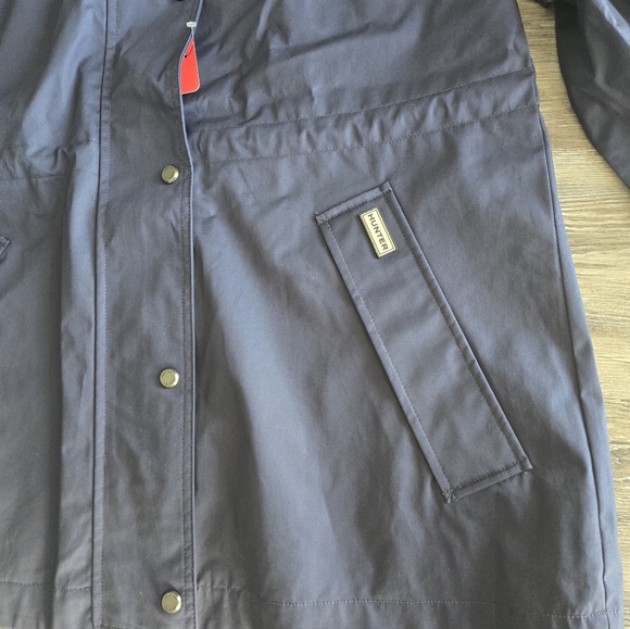 Hunter Navy Water-Resistant Cotton Smock Jacket 🌧️ Size M NWT - Picture 3 of 14